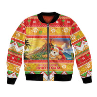 Hawaii Volcano Christmas Bomber Jacket Have An Explosive Christmas LT05 Unisex Red - Polynesian Pride