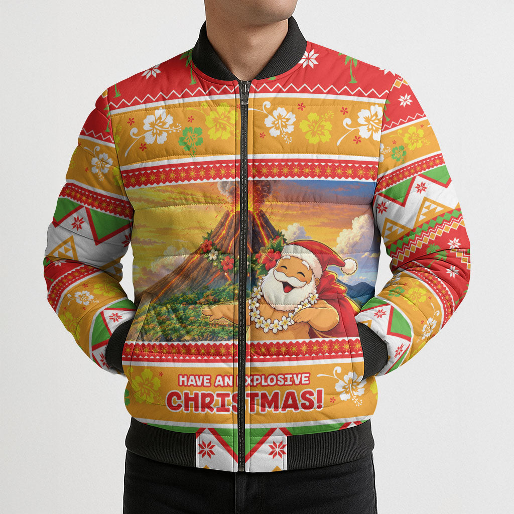 Hawaii Volcano Christmas Bomber Puffer Jacket Have An Explosive Christmas LT05 - Polynesian Pride