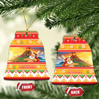 Hawaii Volcano Christmas Ceramic Ornament Have An Explosive Christmas LT05 Bell Flake Red - Polynesian Pride