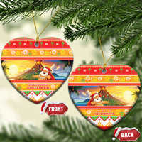 Hawaii Volcano Christmas Ceramic Ornament Have An Explosive Christmas LT05 Heart Red - Polynesian Pride
