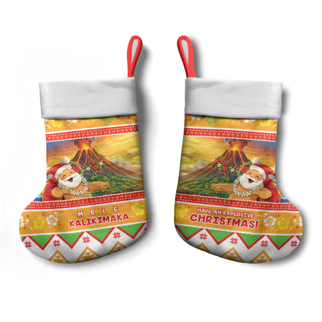 Hawaii Volcano Christmas Stocking Have An Explosive Christmas LT05 - Polynesian Pride