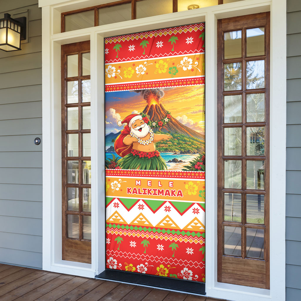 Hawaii Volcano Christmas Door Cover Have An Explosive Christmas LT05 - Polynesian Pride
