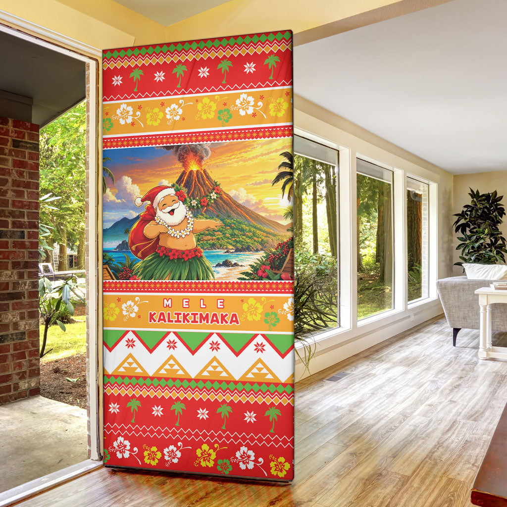 Hawaii Volcano Christmas Door Cover Have An Explosive Christmas LT05 - Polynesian Pride