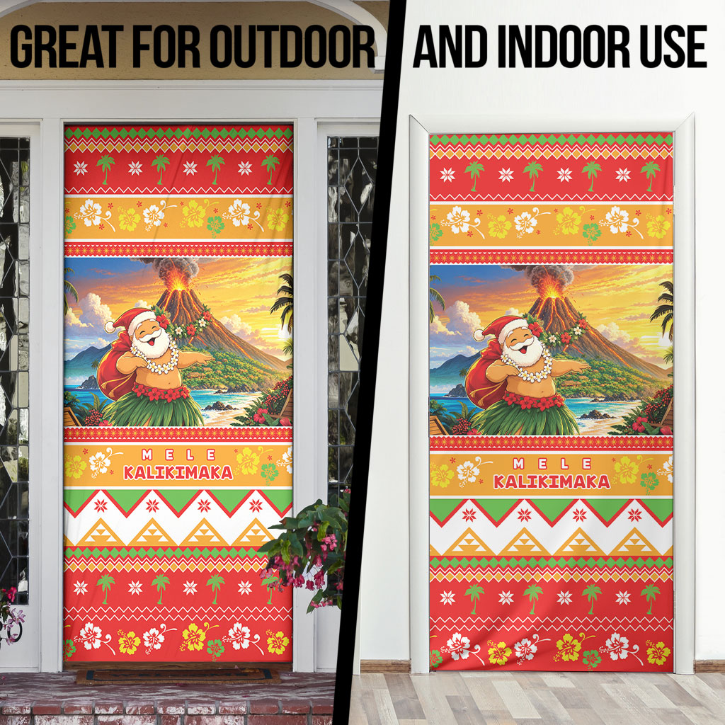 Hawaii Volcano Christmas Door Cover Have An Explosive Christmas LT05 - Polynesian Pride