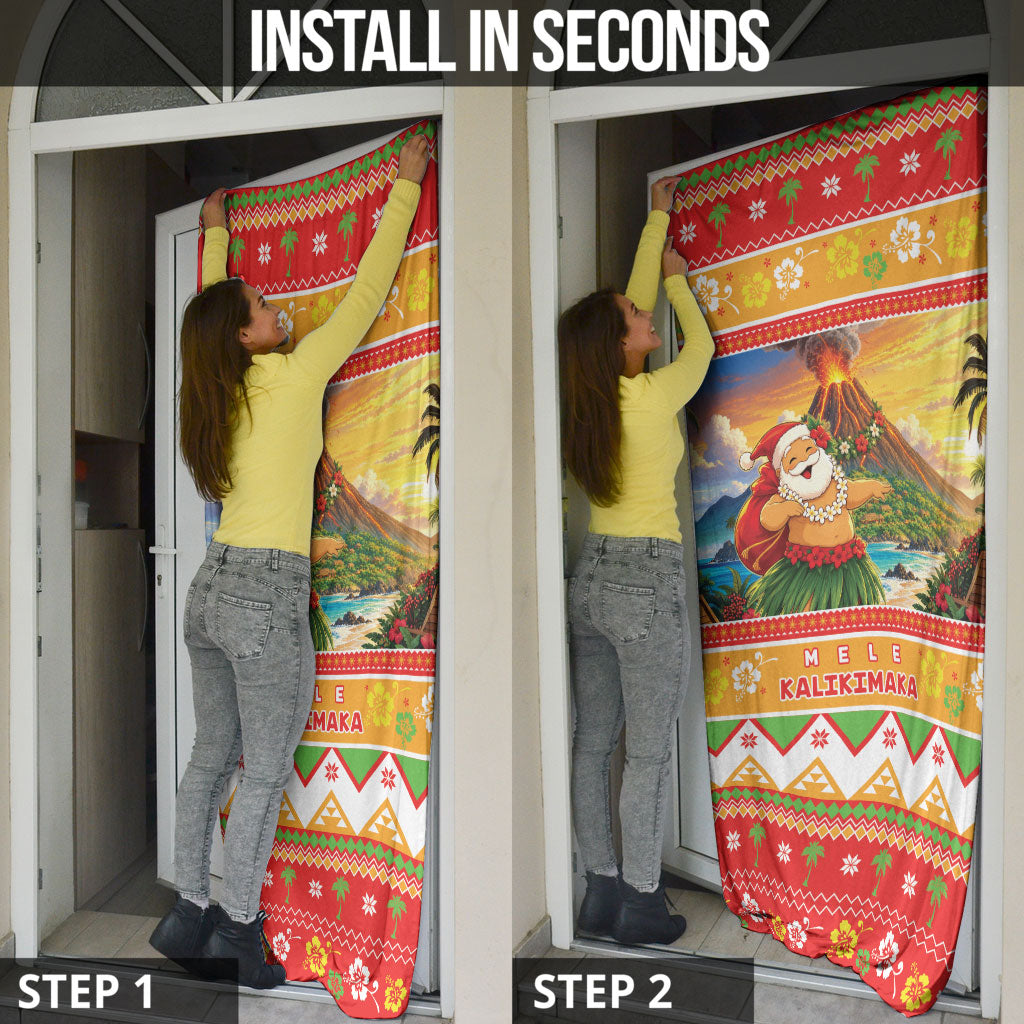 Hawaii Volcano Christmas Door Cover Have An Explosive Christmas LT05 - Polynesian Pride