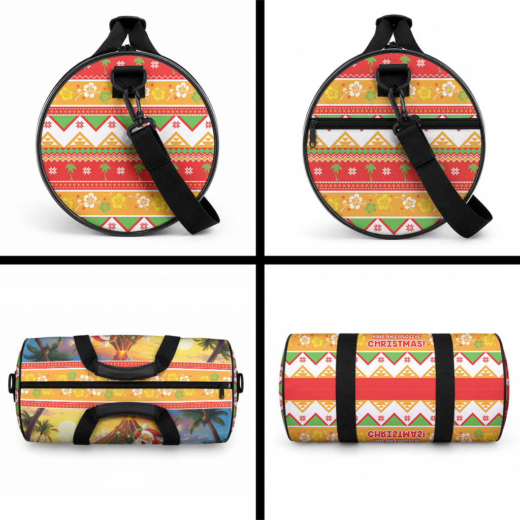 Hawaii Volcano Christmas Duffle Bag Have An Explosive Christmas LT05 - Polynesian Pride