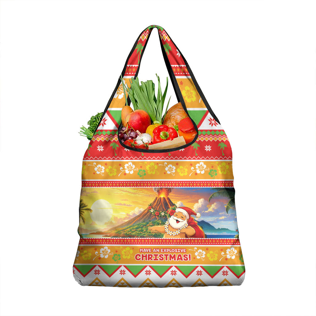 Hawaii Volcano Christmas Grocery Bag Have An Explosive Christmas LT05 1-pack One Size Red - Polynesian Pride