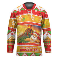 Hawaii Volcano Christmas Hockey Jersey Have An Explosive Christmas
