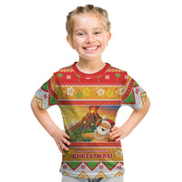 Hawaii Volcano Christmas Kid T Shirt Have An Explosive Christmas LT05 Red - Polynesian Pride