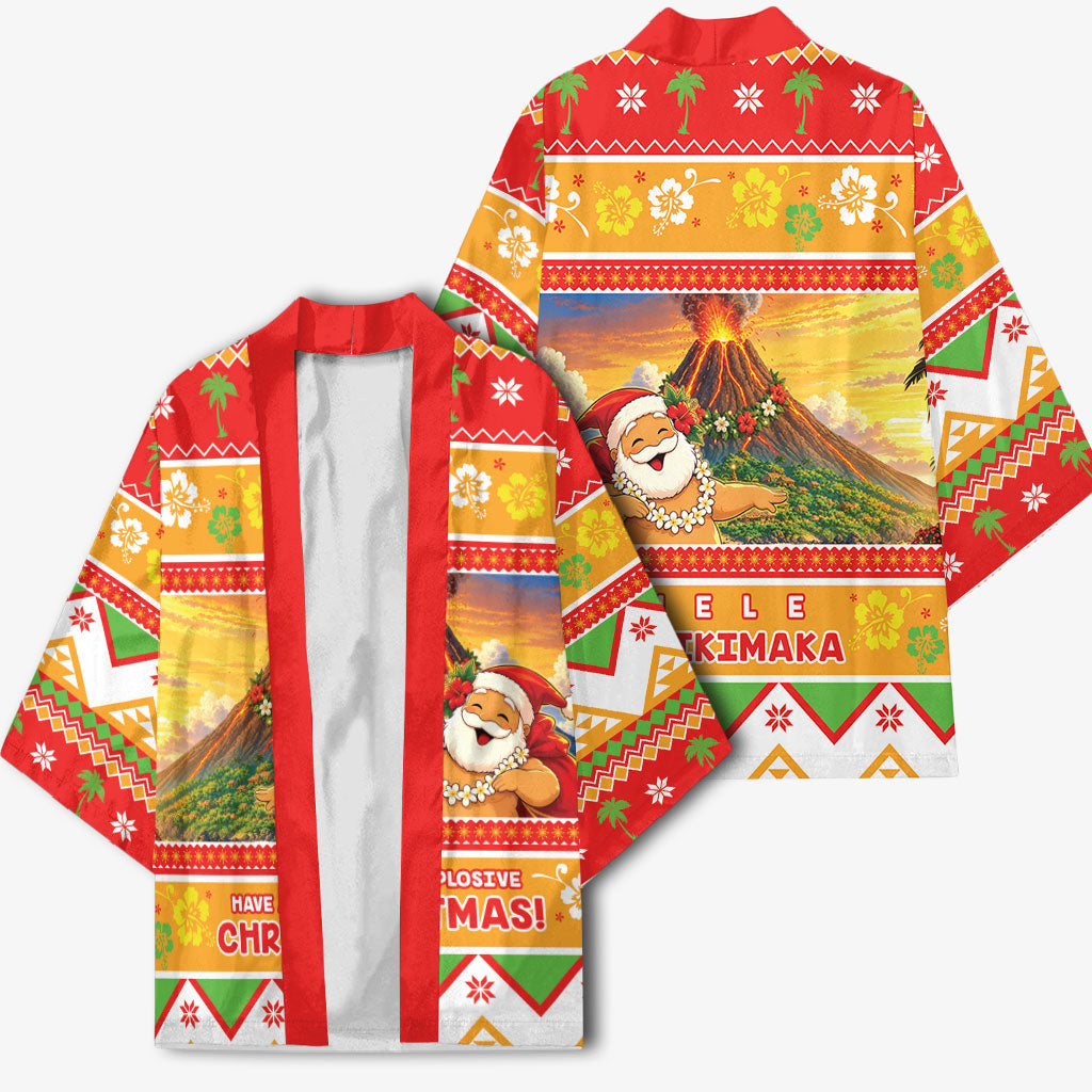 Hawaii Volcano Christmas Kimono Have An Explosive Christmas LT05 - Polynesian Pride