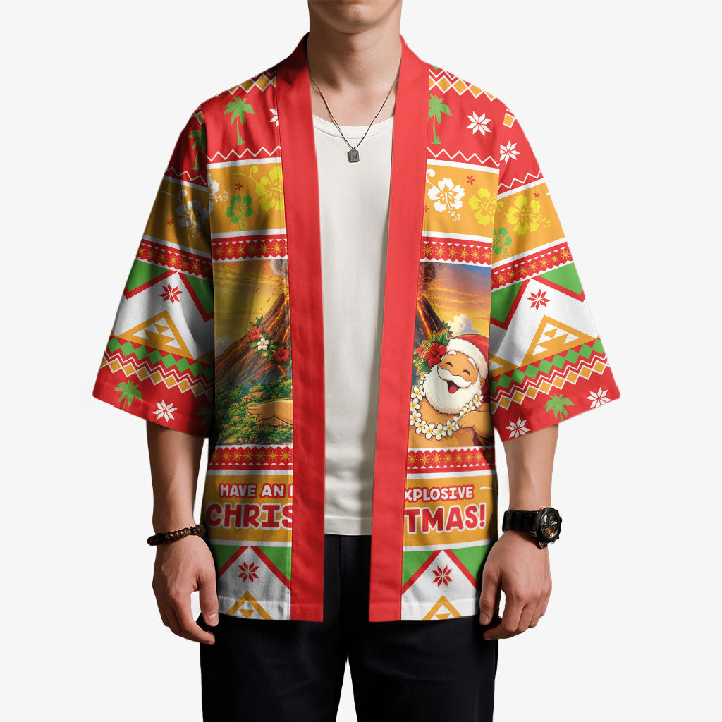 Hawaii Volcano Christmas Kimono Have An Explosive Christmas LT05 - Polynesian Pride