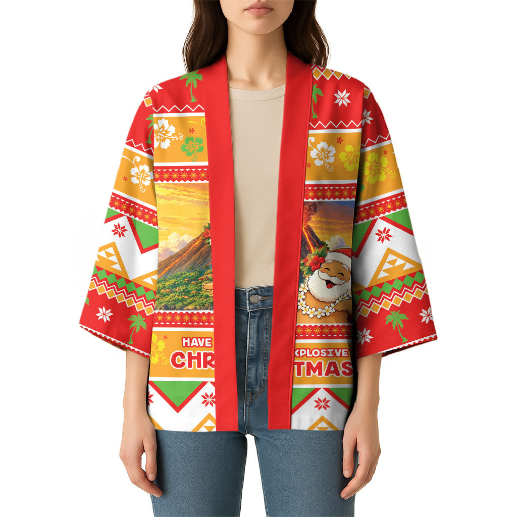 Hawaii Volcano Christmas Kimono Have An Explosive Christmas LT05 - Polynesian Pride