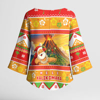 Hawaii Volcano Christmas Kimono Sleeve Blouse Have An Explosive Christmas LT05 - Polynesian Pride