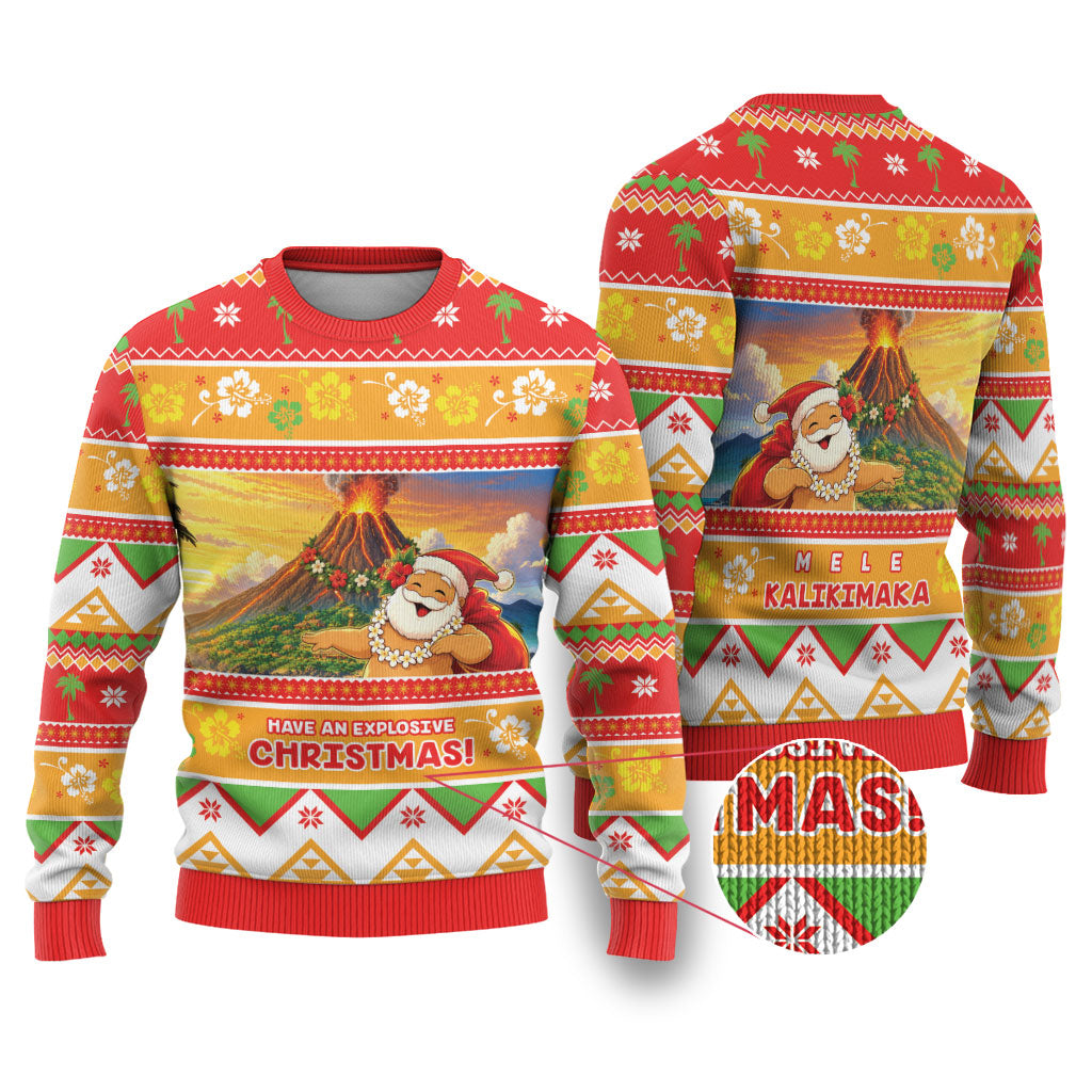 Hawaii Volcano Christmas Ugly Christmas Sweater Have An Explosive Christmas