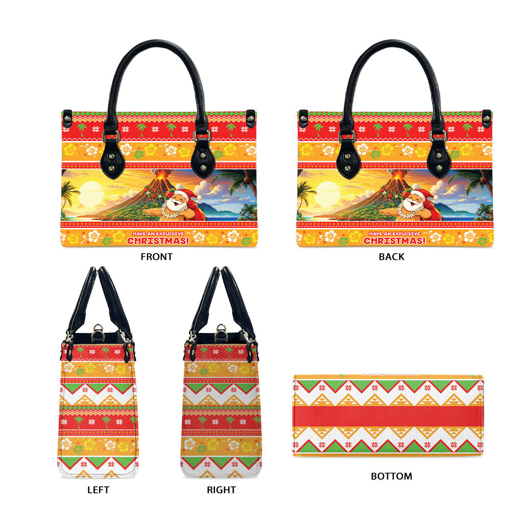 Hawaii Volcano Christmas Leather Bag Have An Explosive Christmas