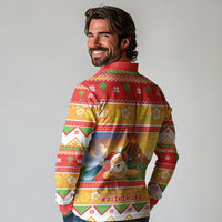 Hawaii Volcano Christmas Long Sleeve Polo Shirt Have An Explosive Christmas LT05 - Polynesian Pride