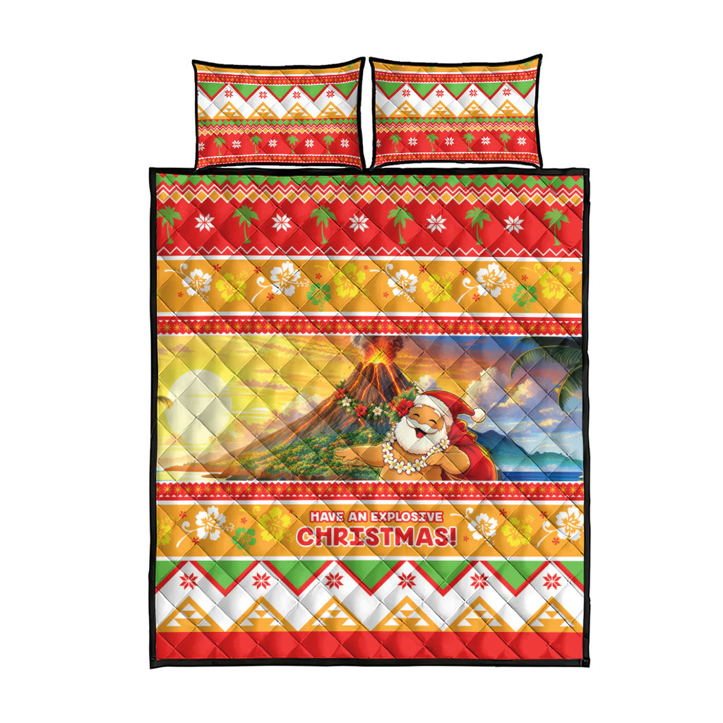 Hawaii Volcano Christmas Quilt Bed Set Have An Explosive Christmas LT05 - Polynesian Pride