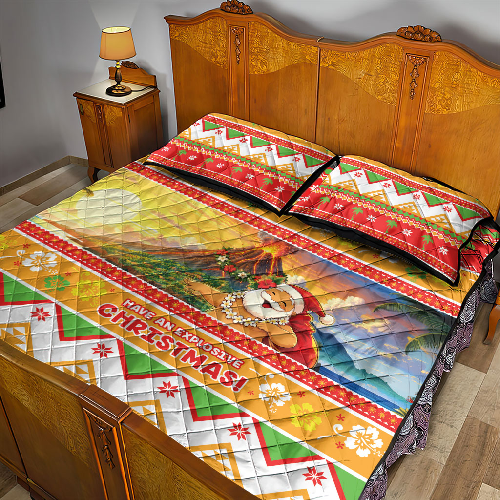 Hawaii Volcano Christmas Quilt Bed Set Have An Explosive Christmas LT05 - Polynesian Pride