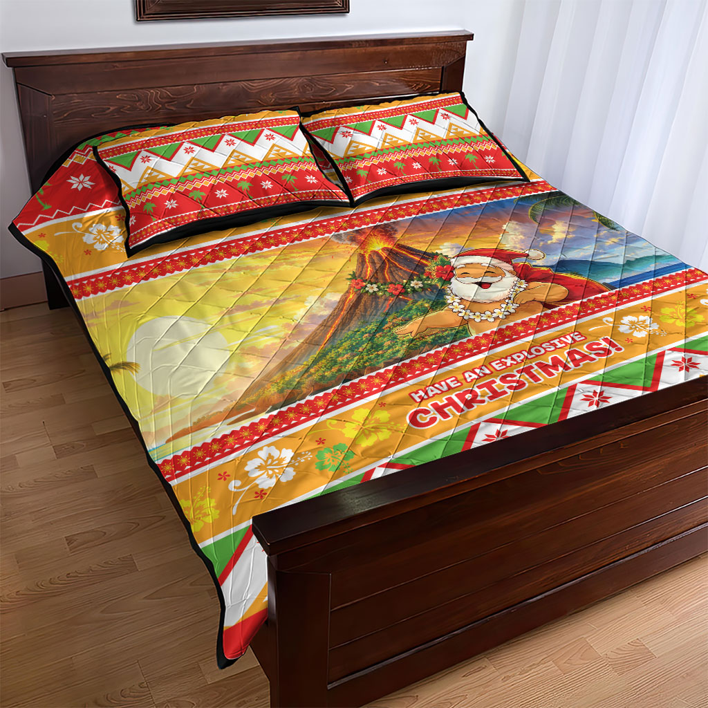 Hawaii Volcano Christmas Quilt Bed Set Have An Explosive Christmas LT05 - Polynesian Pride