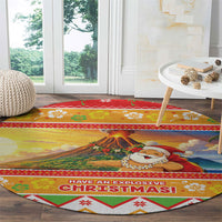 Hawaii Volcano Christmas Round Carpet Have An Explosive Christmas LT05 - Polynesian Pride