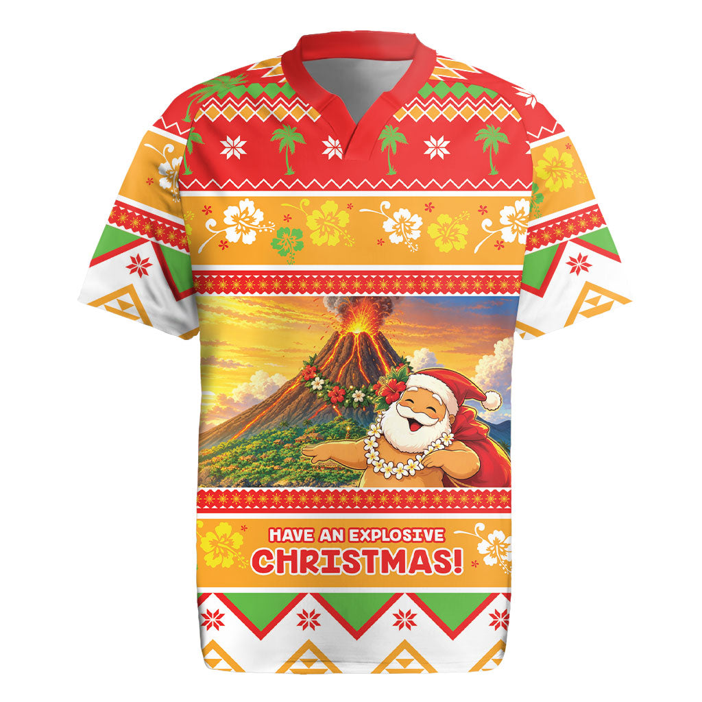 Hawaii Volcano Christmas Rugby Jersey Have An Explosive Christmas LT05 Red - Polynesian Pride