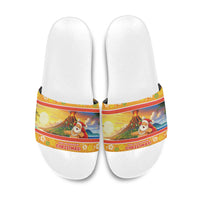 Hawaii Volcano Christmas Slide Sandals Have An Explosive Christmas LT05 Red - Polynesian Pride