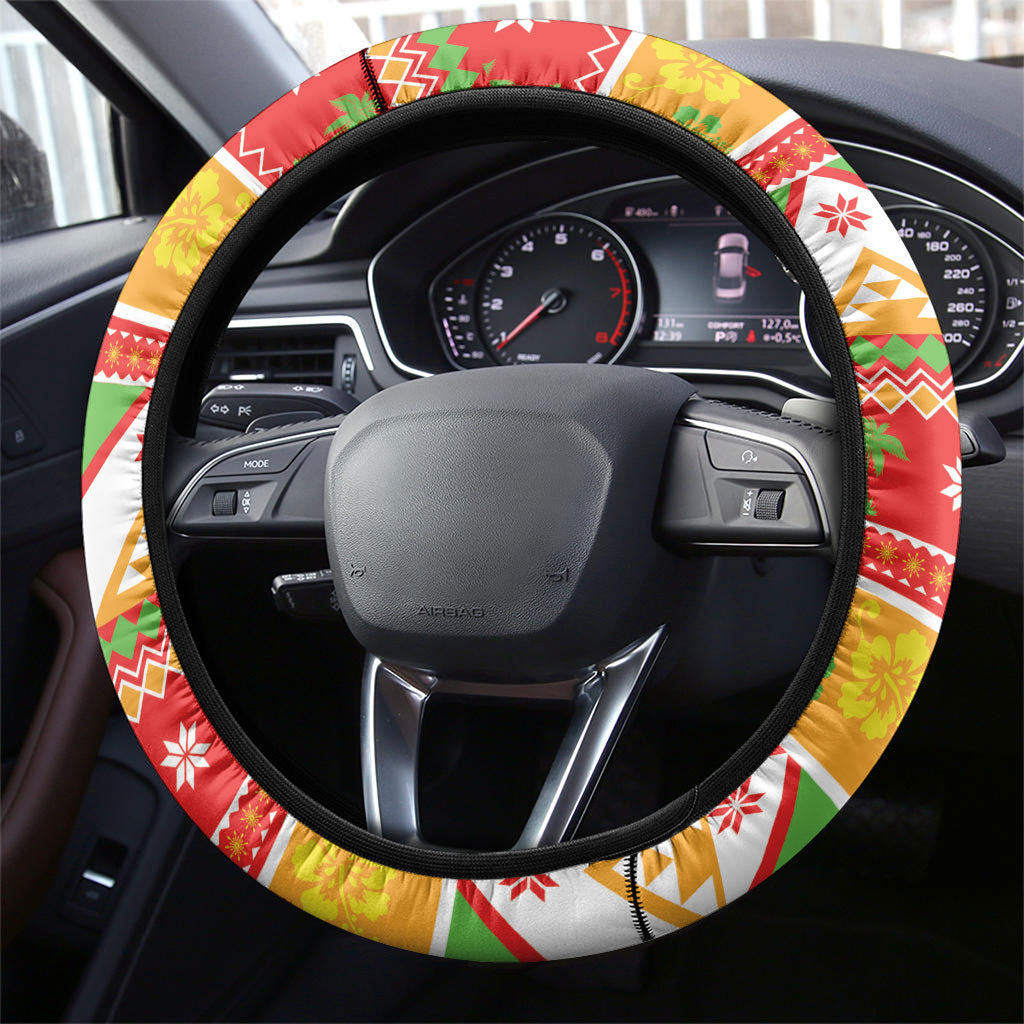 Hawaii Volcano Christmas Steering Wheel Cover Have An Explosive Christmas LT05 - Polynesian Pride