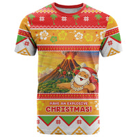 Hawaii Volcano Christmas T Shirt Have An Explosive Christmas LT05 Red - Polynesian Pride
