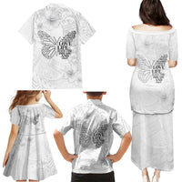 Lung Cancer Awareness Family Matching Puletasi Dress and Hawaiian Shirt Never Give Up Polynesian Style LT05 - Polynesian Pride