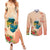 Hawaii Kauai Na Pali Coast Landscape Couples Matching Summer Maxi Dress and Long Sleeve Button Shirt