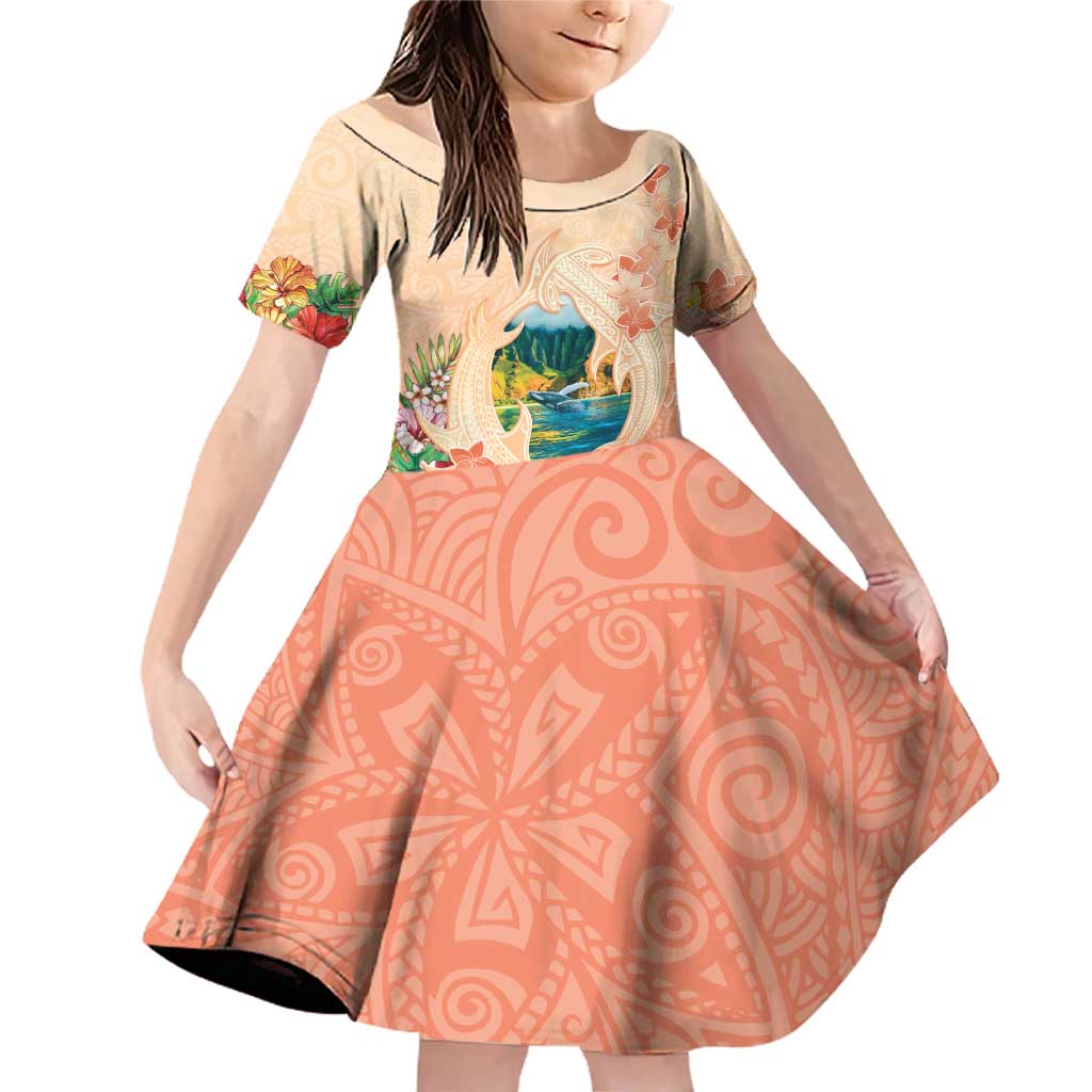 Hawaii Kauai Na Pali Coast Landscape Family Matching Off Shoulder Short Dress and Hawaiian Shirt