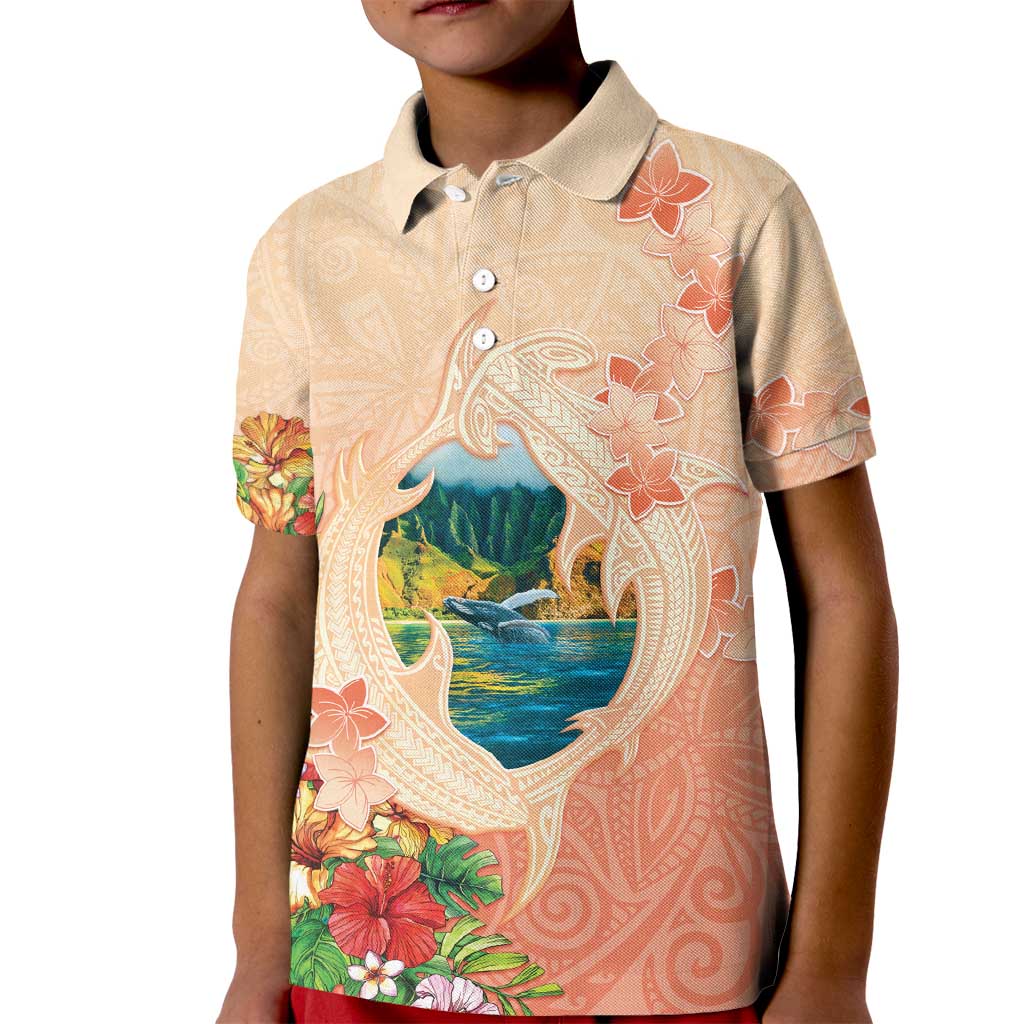 Hawaii Kauai Na Pali Coast Landscape Kid Polo Shirt LT05 Kid Peach - Polynesian Pride