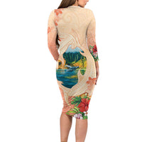 Hawaii Kauai Na Pali Coast Landscape Long Sleeve Bodycon Dress LT05 - Polynesian Pride