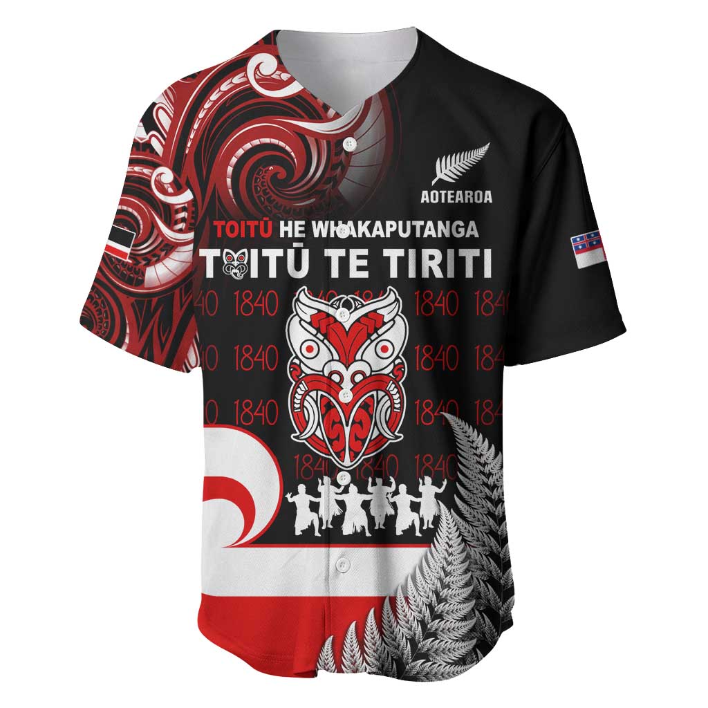 Aotearoa Toitu He Whakaputanga Baseball Jersey Toitu Te Tiriti O Waitangi