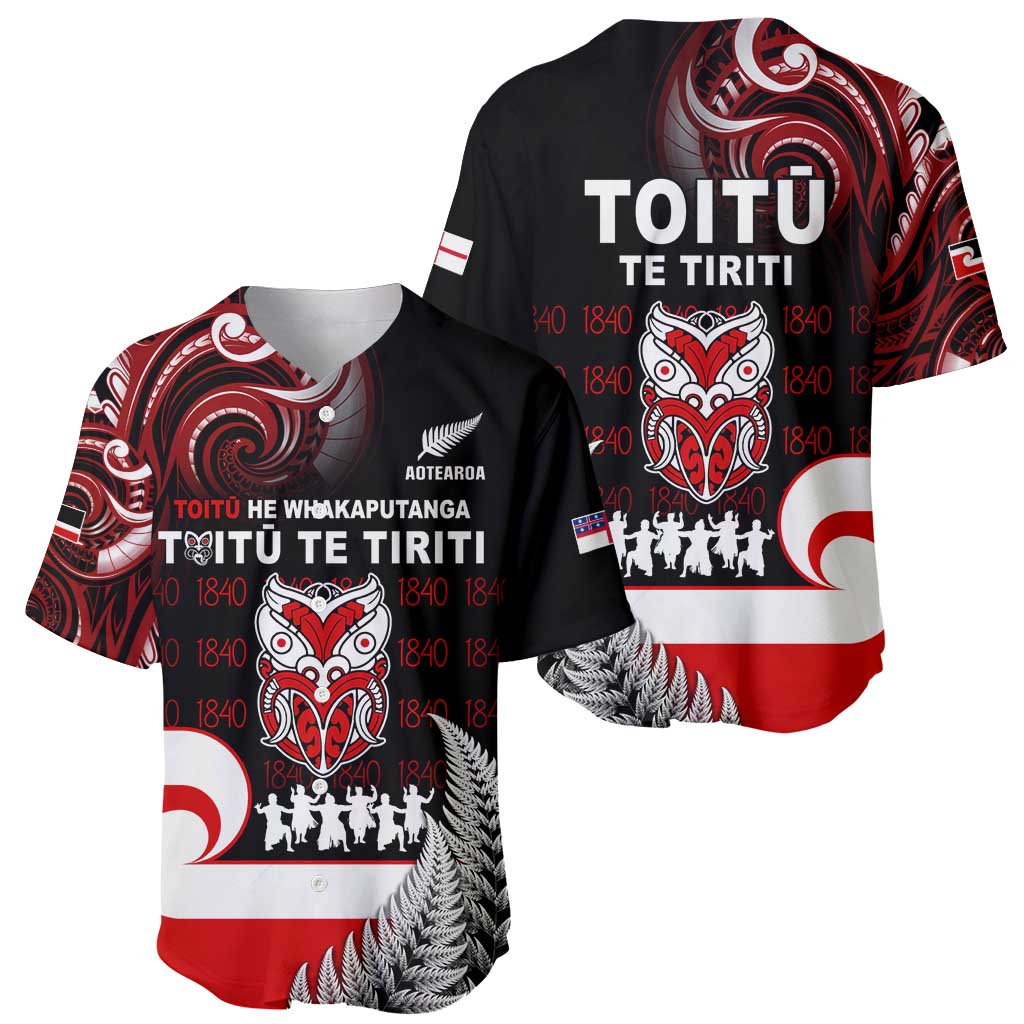 Aotearoa Toitu He Whakaputanga Baseball Jersey Toitu Te Tiriti O Waitangi