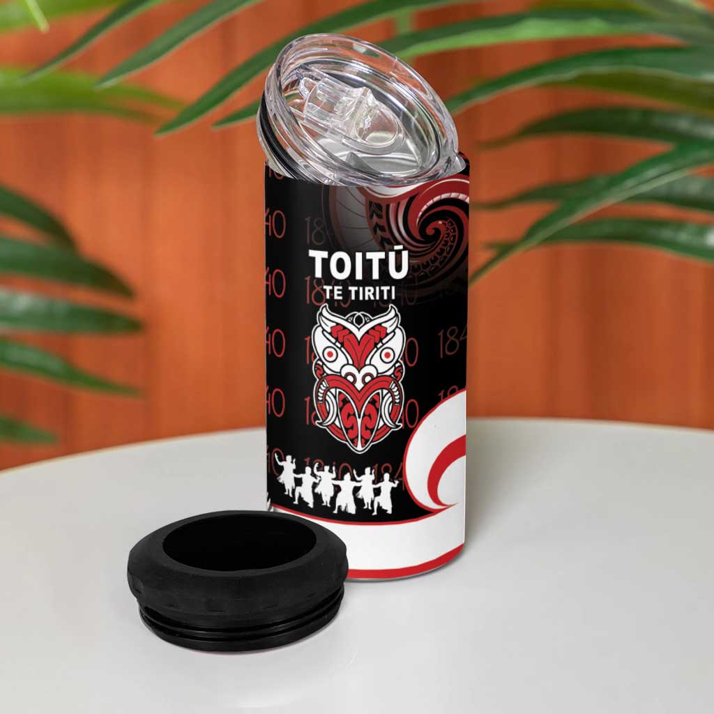 Aotearoa Toitu He Whakaputanga 4 in 1 Can Cooler Tumbler Toitu Te Tiriti O Waitangi