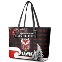 Aotearoa Toitu He Whakaputanga Leather Tote Bag Toitu Te Tiriti O Waitangi
