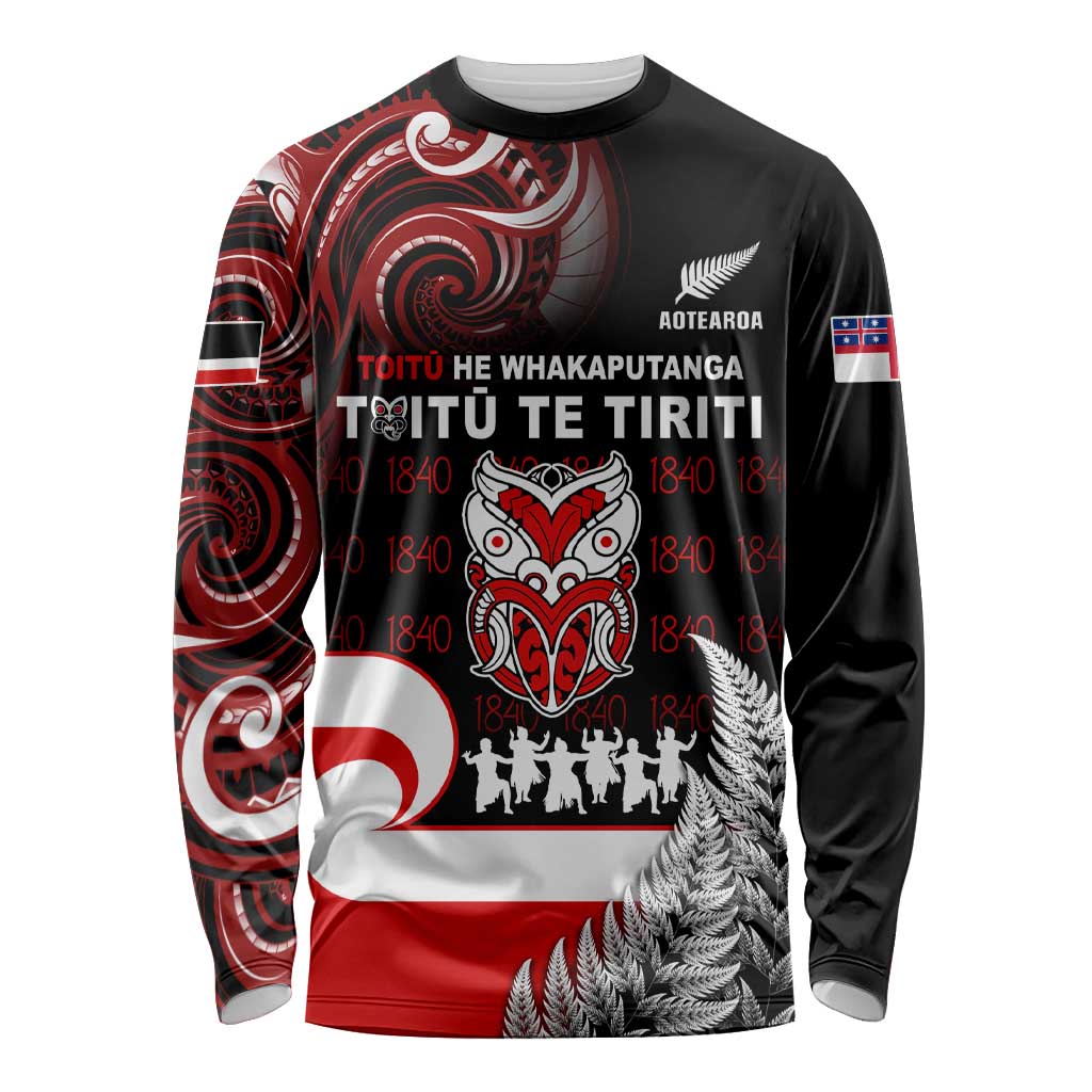 Aotearoa Toitu He Whakaputanga Long Sleeve Shirt Toitu Te Tiriti O Waitangi