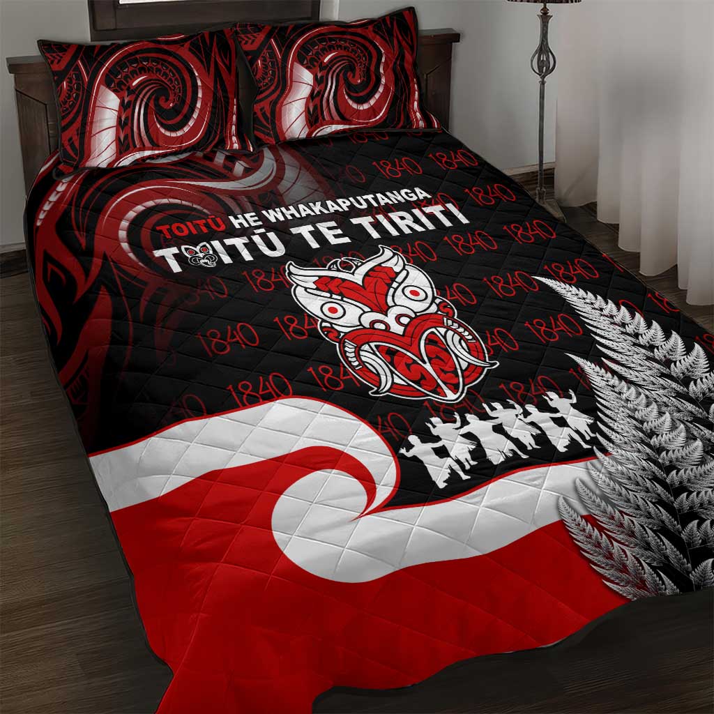 Aotearoa Toitu He Whakaputanga Quilt Bed Set Toitu Te Tiriti O Waitangi