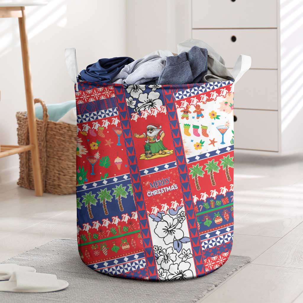 Wallis And Futuna Christmas Laundry Basket Festive Beach Vibes - Polynesian Pride