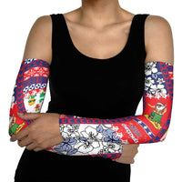 Wallis And Futuna Christmas Arm Sleeves Festive Beach Vibes - Polynesian Pride