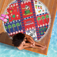 Wallis And Futuna Christmas Beach Blanket Festive Beach Vibes - Polynesian Pride