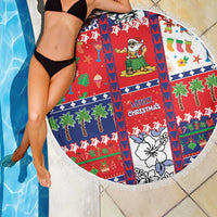 Wallis And Futuna Christmas Beach Blanket Festive Beach Vibes - Polynesian Pride