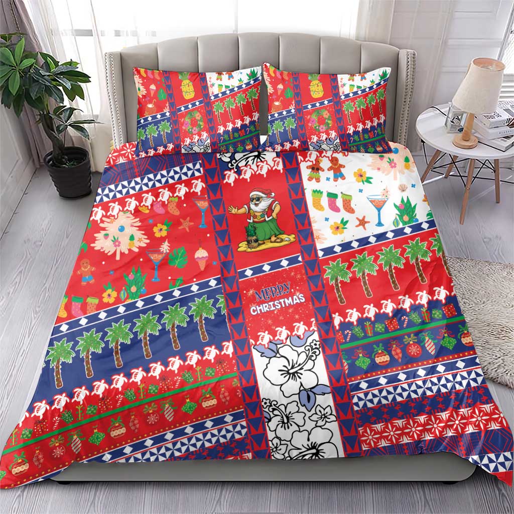 Wallis And Futuna Christmas Bedding Set Festive Beach Vibes - Polynesian Pride