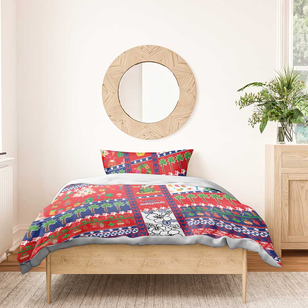Wallis And Futuna Christmas Bedding Set Festive Beach Vibes - Polynesian Pride