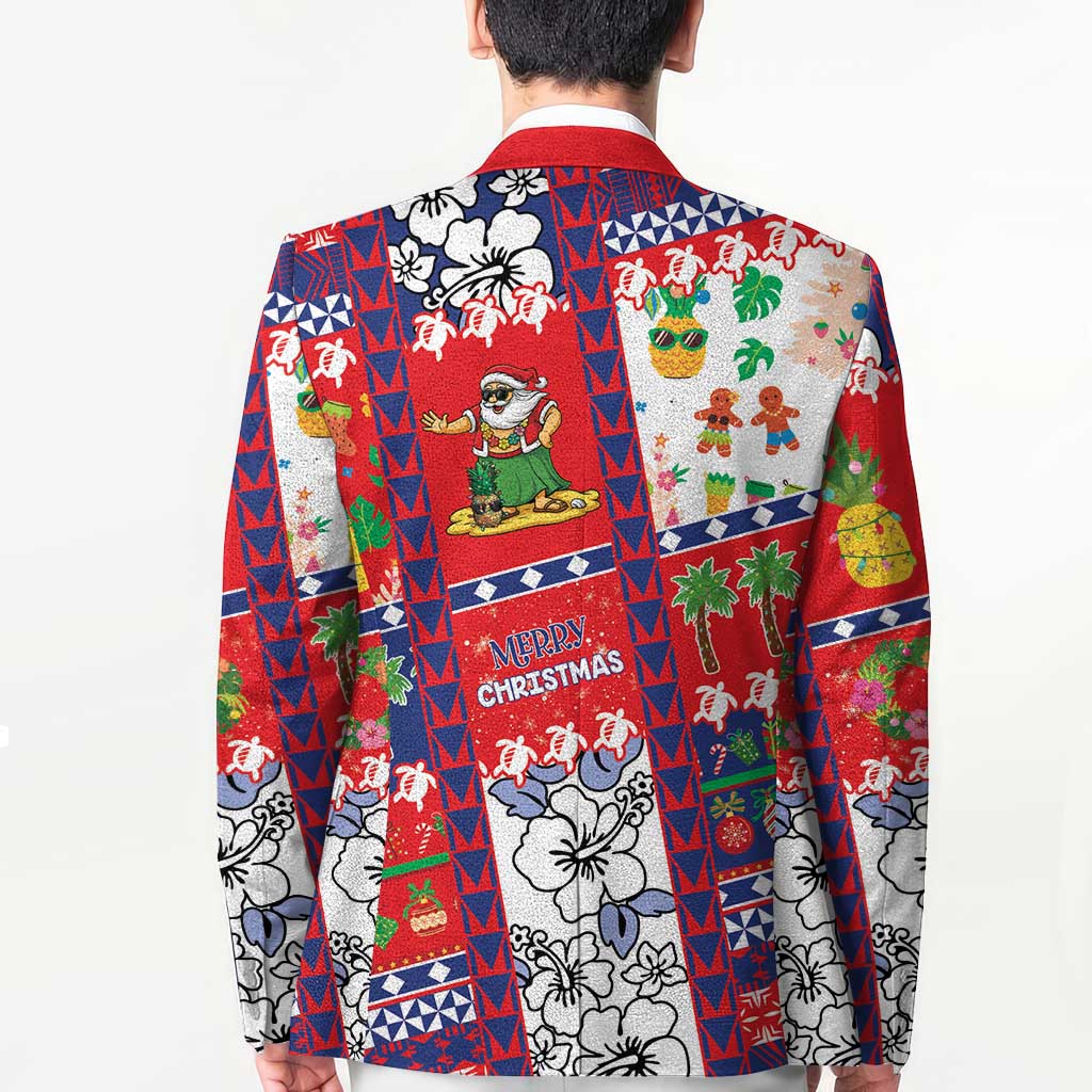 Wallis And Futuna Christmas Blazer Festive Beach Vibes - Polynesian Pride