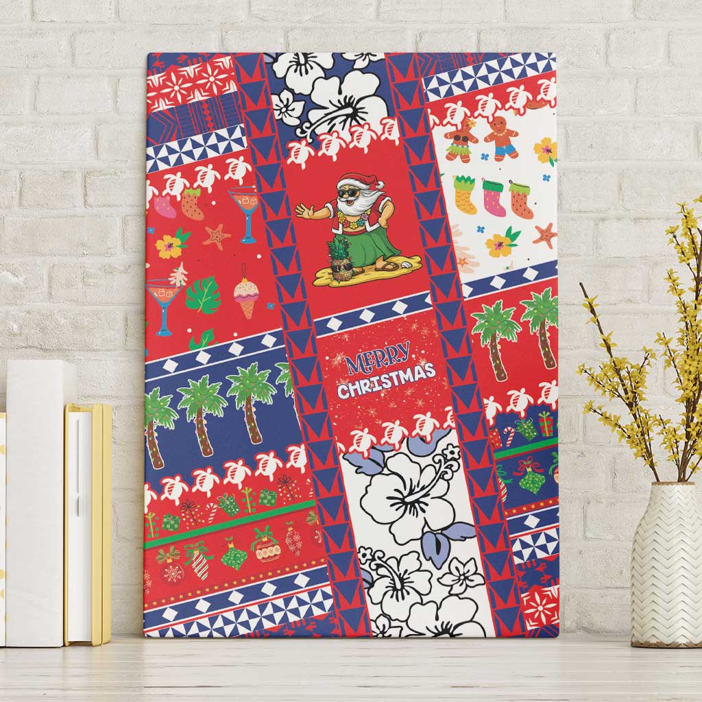 Wallis And Futuna Christmas Canvas Wall Art Festive Beach Vibes - Polynesian Pride