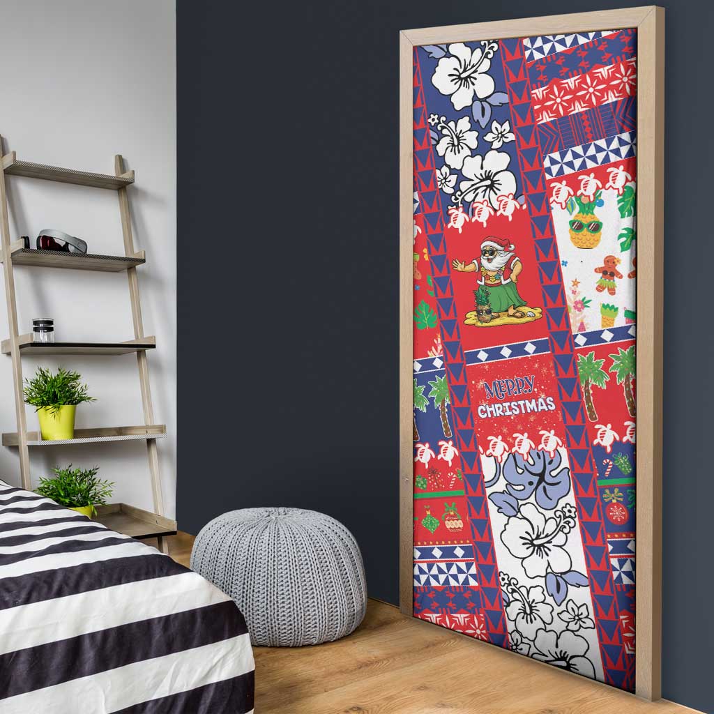 Wallis And Futuna Christmas Door Cover Festive Beach Vibes - Polynesian Pride