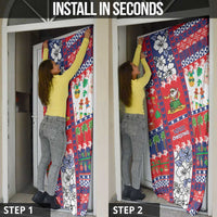 Wallis And Futuna Christmas Door Cover Festive Beach Vibes - Polynesian Pride