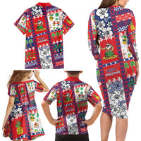 Wallis And Futuna Christmas Family Matching Long Sleeve Bodycon Dress and Hawaiian Shirt Festive Beach Vibes - Polynesian Pride